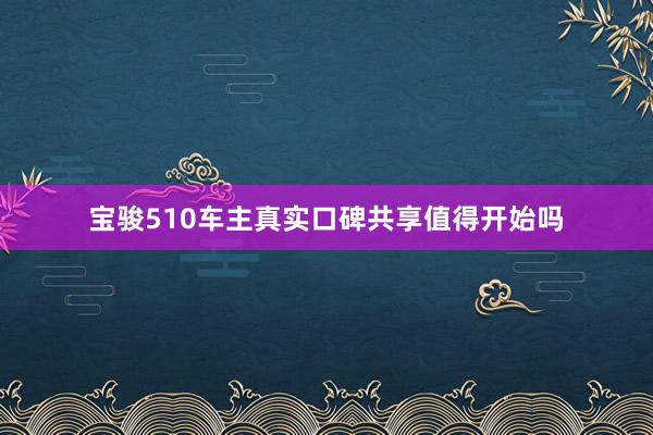 宝骏510车主真实口碑共享值得开始吗